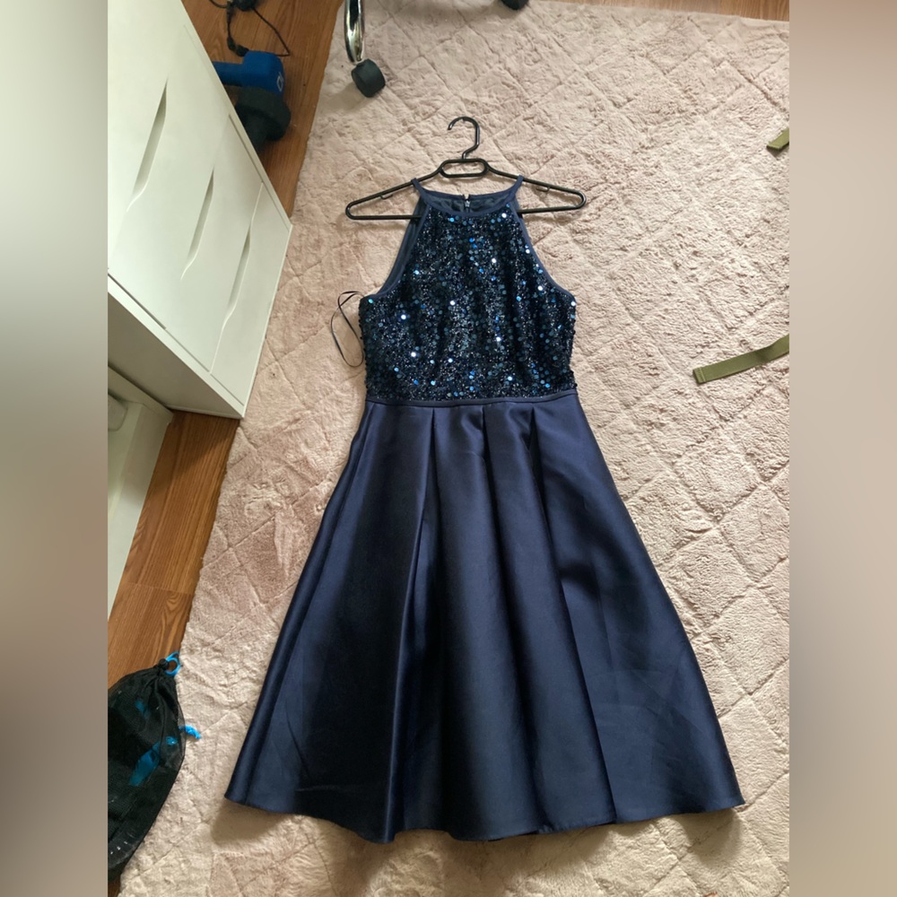 Blue Sequin Formal Dress